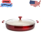 Clean Ceramic 13IN Non-stick Aluminum Centerpiece Saut Pan With Glass Lid, Red New. Price: $49.03.