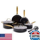 Blue Diamond Gold 10 Piece Cookware Pots And Pans Set Induction Suitable New. Price: $204.59.