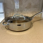 Kirkland Signature Professional Stainless Steel Copper Core 3.5 Qt Saute Pan Lid Used. Price: $40.00.