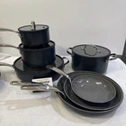 Greenpan Valencia Pro Hard Anodized Healthy Ceramic Nonstick 11 Piece Slate Gray Used. Price: $249.00.
