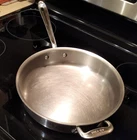 All-clad Stainless Steel Saute Pan Silver Round Long Handle W/ Helper 12" Used. Price: $55.15.