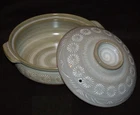Ginpo Hana Mishima Donabe Clay Pot 10" Made Japan Used. Price: $49.50.