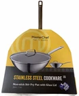 Masterchef Tv Series Stir Fry Pan Glass Lid Stainless Steel Cookware 11" Teflon New. Price: $85.00.