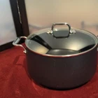 All-clad 8 Qt Nonstick Stainless Steel Stockpot W/ Glass Lid, Round, Black Used. Price: $79.00.