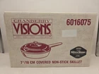 New Visions Ware By Corning 7" Skillet Non-stick Coated Cranberry Glass. Price: $32.99.