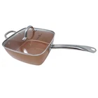Copper Chef 9.5 Inch Deep Square Pan With Glass Lid Non-stick Induction Ready Used. Price: $29.88.