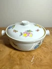 Andrea By Sadek Fruit 7241 Covered Casserole Oven To Table Cookware 9" Vintage Used. Price: $34.95.