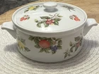 Fruit Oven Table Cookware Casserole Baking Covered Dish With Lid Vintage Used. Price: $25.00.
