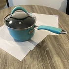 Pioneer Woman Blue Non-stick 2 Qt Saucepan W/ Glass Lid Frontier Speckle Used. Price: $26.00.