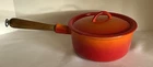 Vintage Descoware Enamel Cast Iron Pot With Lid Flame Orange Belgium Used. Price: $49.99.