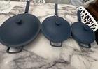 Our Place Blue Salt 6 Piece Pot Set And Lids 3 Sizes Used. Price: $47.99.