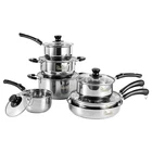 Chandler Stainless Steel Cookware SET,13-PIECE Pots Pans With Tempered Glass New. Price: $199.99.