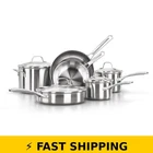 Calphalon Classic 10-PIECE Stainless Steel Cookware Set, Silver New. Price: $321.99.
