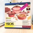 6PC Visions Corning Cranberry Versa-pot Cookware Set 1-QT, 1.5-QT, 2.5-QT W/ Lid New. Price: $299.99.