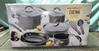 Rachael Cucina Nonstick Cookware Pots And Pans Set, 12 Piece, Sea Salt Gray New. Price: $140.00.