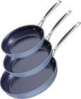 Nuwave 3-PIECE 8 10 12 Forged Lightweight 3PC Fry Pan Set, Cozy Blue New. Price: $146.37.