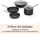 Calphalon Hard-anodized Nonstick 6-PIECE Cookware Set Black New. Price: $159.00.