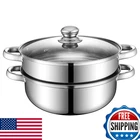 Steamer Pot 11.9" 2-TIER 304 Stainless Steel Induction Cooktop Safe New. Price: $81.15.