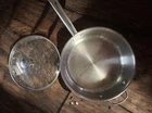 Wolfgang Puck 11 Inch Saut Pan Skillet Caf Collection Stainless Steel & Lid Used. Price: $22.00.