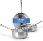 Juego Cocina 5 Piezas Acero Capas Sartenes Ollas Con Tapas Apto Lavavajillas New. Price: $582.83.