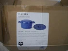 Misen 7QT Dutch Oven Blue Enameled Cast Iron Pot New Open Box + Silicone Lid. Price: $138.95.