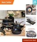 Complete Kitchen Academy 12-PIECE Induction Cookware Set Nonstick & Elegant New. Price: $161.99.