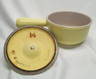 1950S Creuset #14 Yellow Enameled Cast Iron Saucepan Pot With Lid France Vtg Used. Price: $39.99.