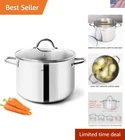 4 Qt Mirror Polished Stainless Steel Stock Pot With Glass Lid For Gourmet Chefs New. Price: $58.99.