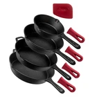 Cuisinel Cast Iron Skillets Set 4-PIECE Chef Pans 6"+8"+10"+12", New. Price: $97.99.