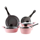 Neoflam Eela Pink 8PC Nonstick Kitchen Cookware Pot With Lid Pan, Made Korea New. Price: $149.99.