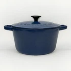Cuisinart CL630-20 Blue Enameled Cast Iron Dutch Oven W/ Lid 3QT Used. Price: $68.00.