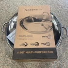 New Sedona Stainless Steel Multipurpose Pan With Glass Lid & Handles, 6.5-QT. Price: $45.00.