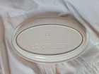 Le Creuset Vintage White Au Gratin 28 Baking Dish Cast Iron Enamel Used. Price: $50.00.