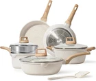 Carote Pots & Pans Cookware Set Cream White Granite Ultra Non-stick (10 Pieces) New. Price: $124.99.