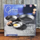 New Gibson Home 3 Piece Cast Iron Skillet Set Pre-seasoned Brickstone Pan 6 -10. Price: $39.90.