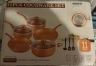 Melenta 11-PIECE Copper Ceramic Nonstick Induction Cookware Set HC2021-11A New. Price: $100.00.