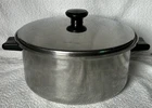 Sears Heat Core 23039 Stainless Steel 5 Qt 4.73 Stock Pot With Lid Sits Flat Used. Price: $69.00.