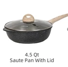 Carote 4.5 Qt Saute Pan W/lid Nonstick Black Granite All Stovetops New. Price: $50.88.