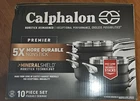 Calphalon Premier Space-saving Hard-anodized Nonstick Cookware, 10-PIECE Pots New. Price: $500.00.