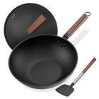 Todlabe Carbon Steel Wok, 13-INCH, Pre-seasoned, Non-stick, With Lid And New. Price: $41.57.