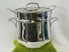 Cuisinart 466-24 Countour Stainless 8 Qt Stockpot W/steamer Insert & Glass Lid Used. Price: $79.85.