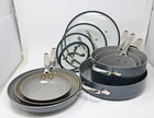 Greenpan Eras Ceramic Non-stick 11-PIECE Cookware Set, Blue Used. Price: $139.95.