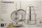 Henckels 11-PIECE Precision Clad Tri-ply Stainless Steel Cookware Set, Silver New. Price: $210.00.