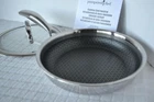 Pampered Chef New 8 1/2" Stainless Steel Nonstick Skillet Hex Pattern +glass Lid. Price: $125.00.