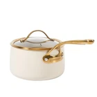 Bloomhouse Two Time Sauce Pan W/ Lid (3-QUART), Almond Cream Gold Handle New. Price: $76.36.