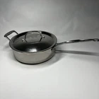 Cuisinart Saute Pan With Cover, 3.5 QT./3.3L Stainless Steel, 733-24H Used. Price: $39.95.