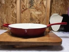 Crockpot 10-INCH Artisan Enameled Cast Iron Skillet With Helper Hanle Used. Price: $29.99.