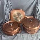 Cc Cooks Companion Flip Round And Oval Dutch Oven Copper Enamel Used. Price: $50.00.