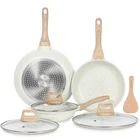 Eslite Life Nonstick Ceramic Frying Pans 8"+9.5"+11" Set W/lids, White New. Price: $124.90.