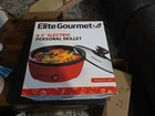 Nib Elite Gourmet 8.5 Electric Personal Nonstick Skillet Red # EGL-6101 New. Price: $18.95.